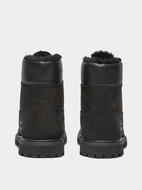 6-Zoll-wasserdichter Stiefel mit warmem Futter, schwarz