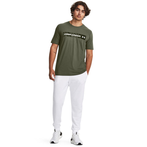 Camo Chest Stripe Kurzarm-T-Shirt Marine Olivgrün