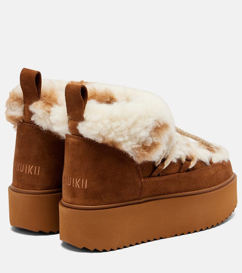 Teddy-Plateau-Schuhe Ecru