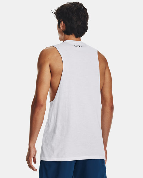 UA Left Chest Cut Off Tank Weiß