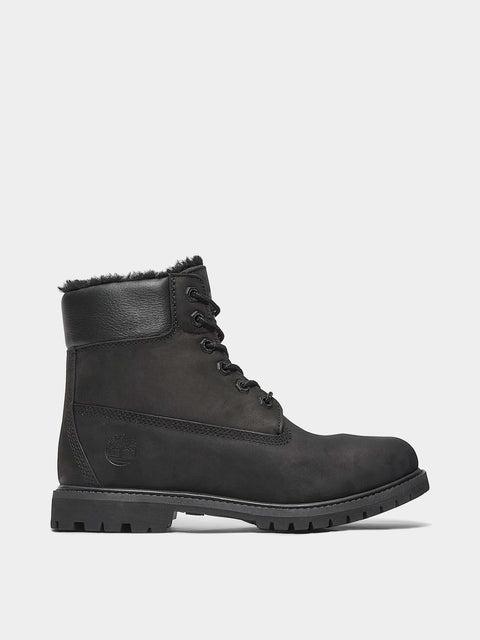 6-Zoll-wasserdichter Stiefel mit warmem Futter, schwarz